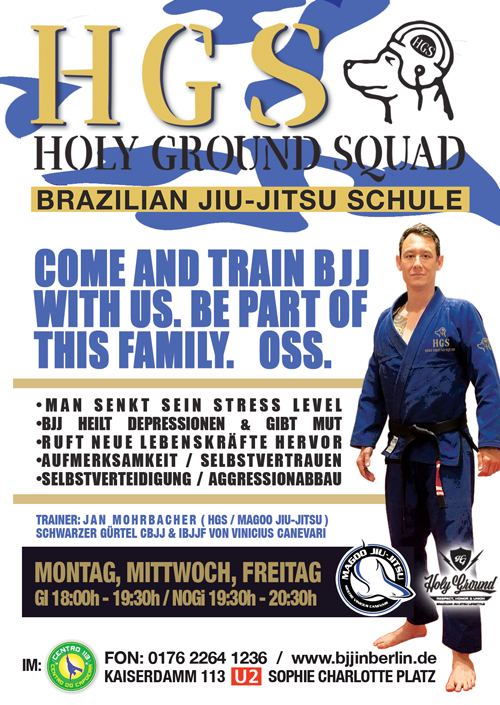 BJJ Holy Ground Team Berlin TRAINING FLYER